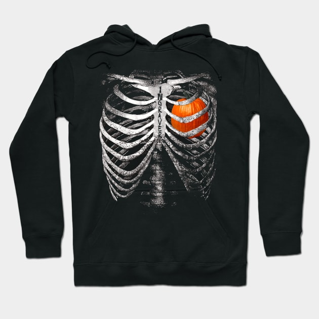 Halloween Skeleton Pumpkin Heart Hoodie by INpressMerch